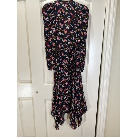 A.L.C Black Red Tianna Midi Wrap Dress $695 - Picture 8 of 11